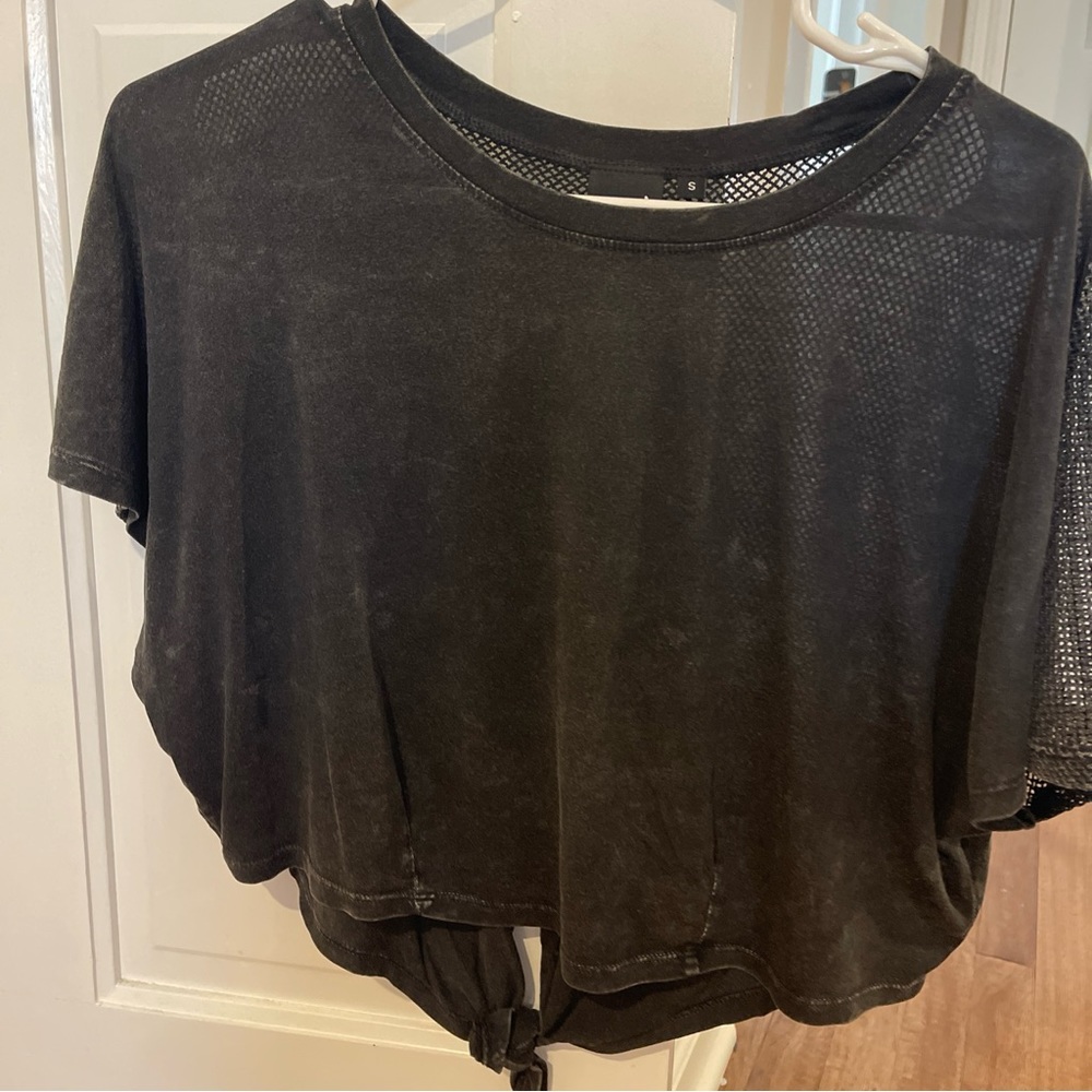 Mono B women’s cropped sexy mesh back activewear tshirt